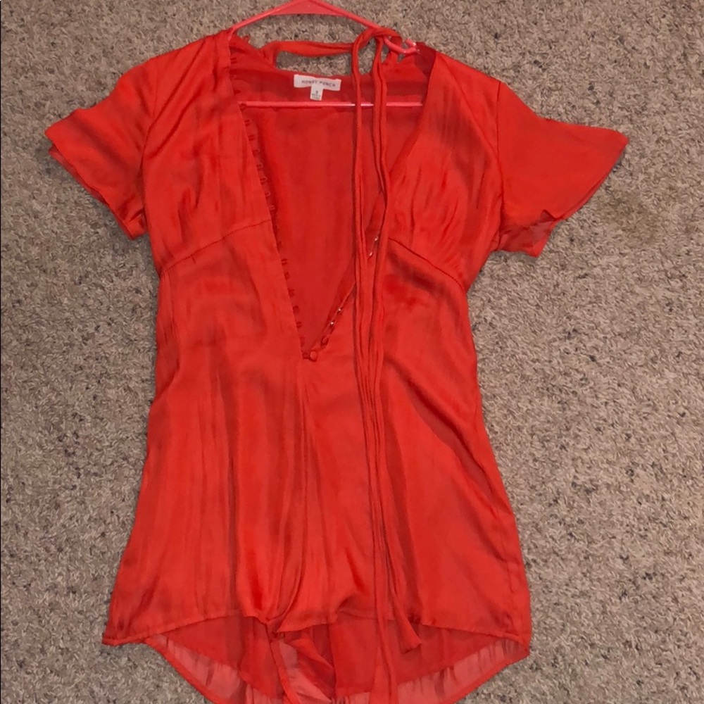 orange honey punch romper